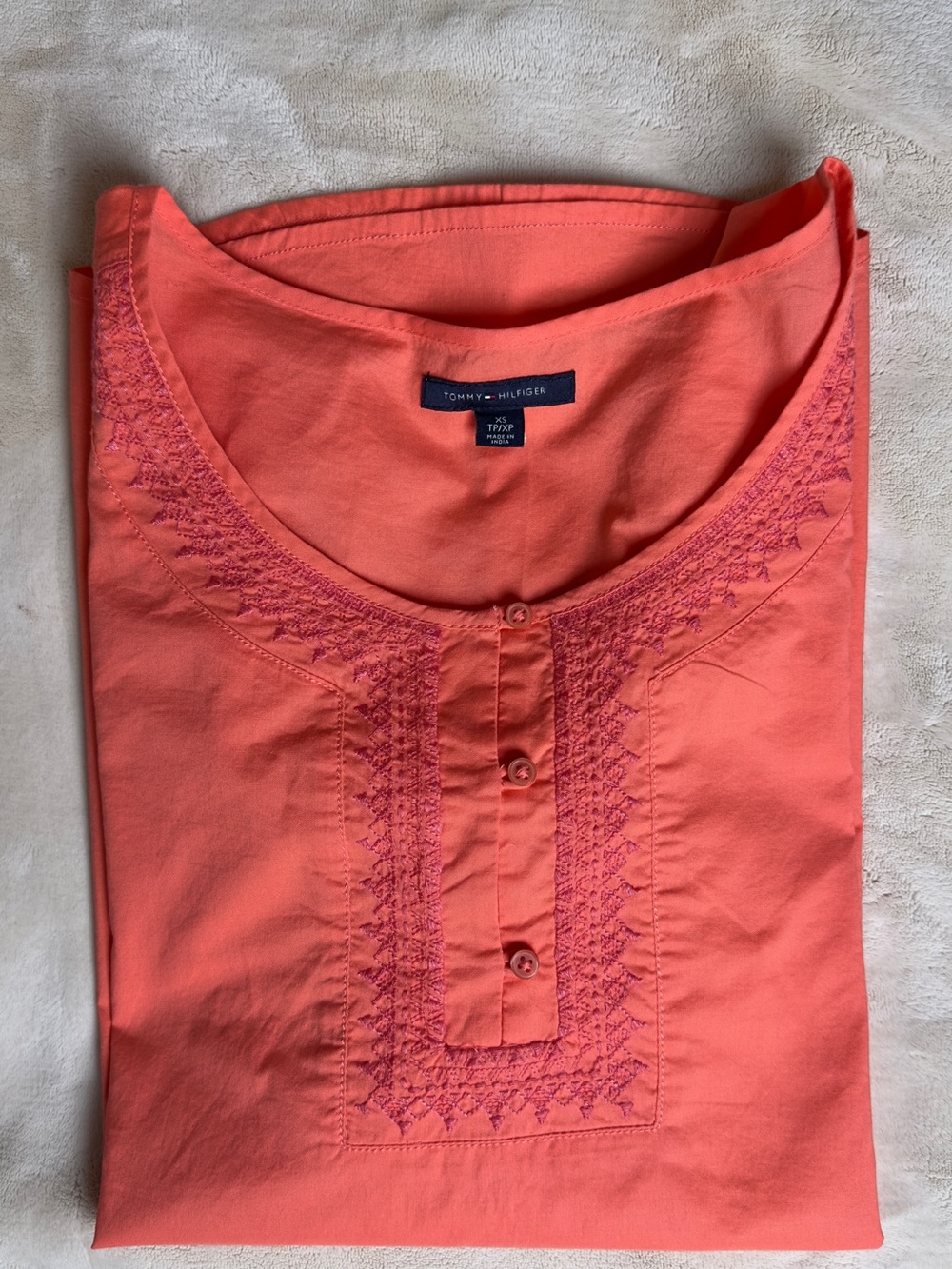 Tommy Hilfiger Coral Embroidered Button-Front Women’s Top